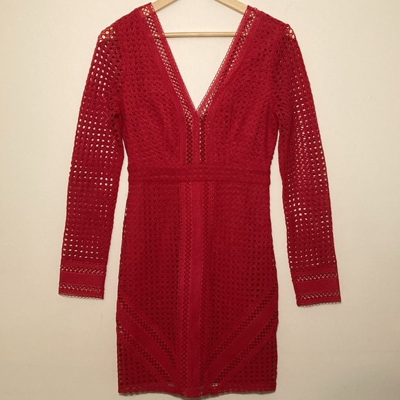 ASTR The Label Mesh Body-Con Red Dress NEW - Picture 3 of 12